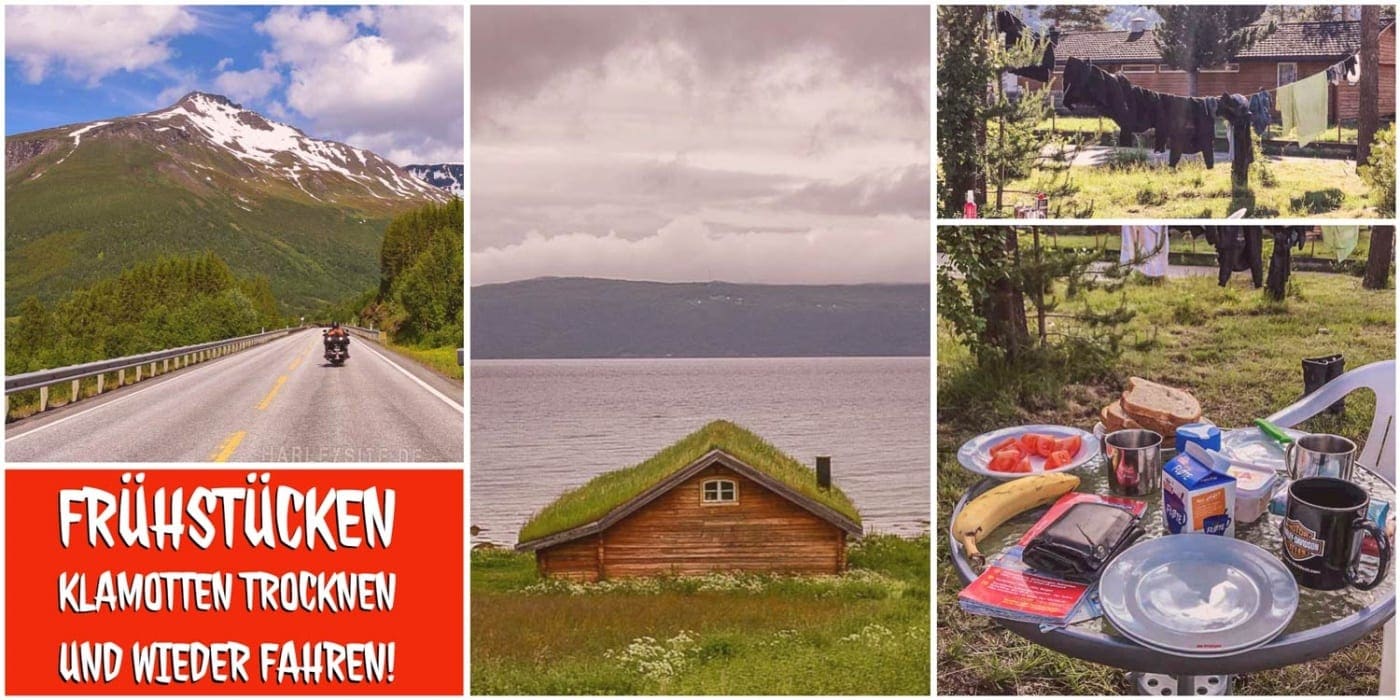 #7 Norwegen | Mo i Rana | Arctic Circle Center | Tromsø | Olderdalen Unsere Hütte war nicht so schön, wie das Haus mit dem Naturdach auf dem Foto.