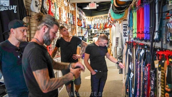 The band FreiWild in the music store in the USA
