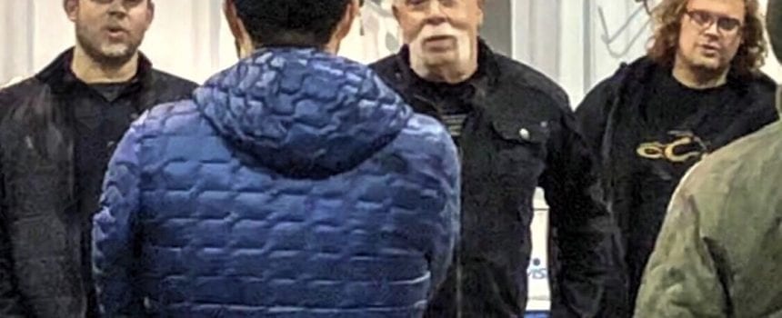 Beim Dreh zur American Chopper Serie mit Paul Sr., Paul Jr., Mikey und Nick