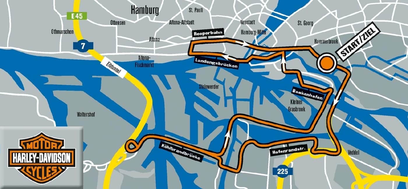 Start der Hamburg Harley Days 2019 Die Route der Hamburg Harley Days Parade