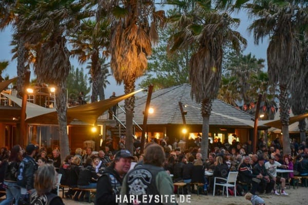 The large beach bar at the Euro Festival in St. Tropez