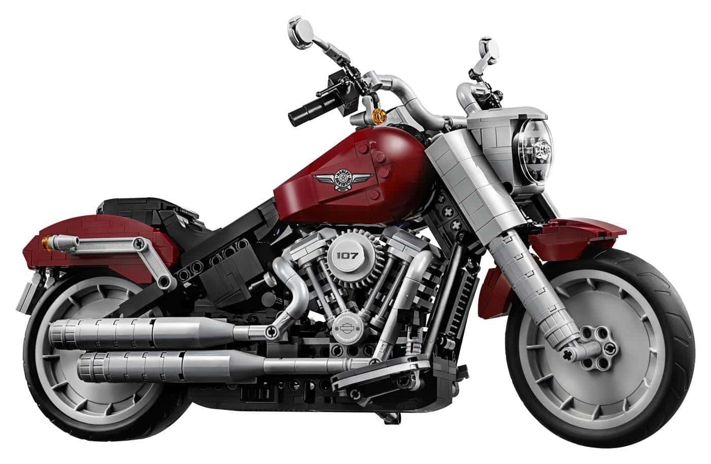 Das Foto zeigt die Harley-Davidson Fat Boy als Lego Bausatz