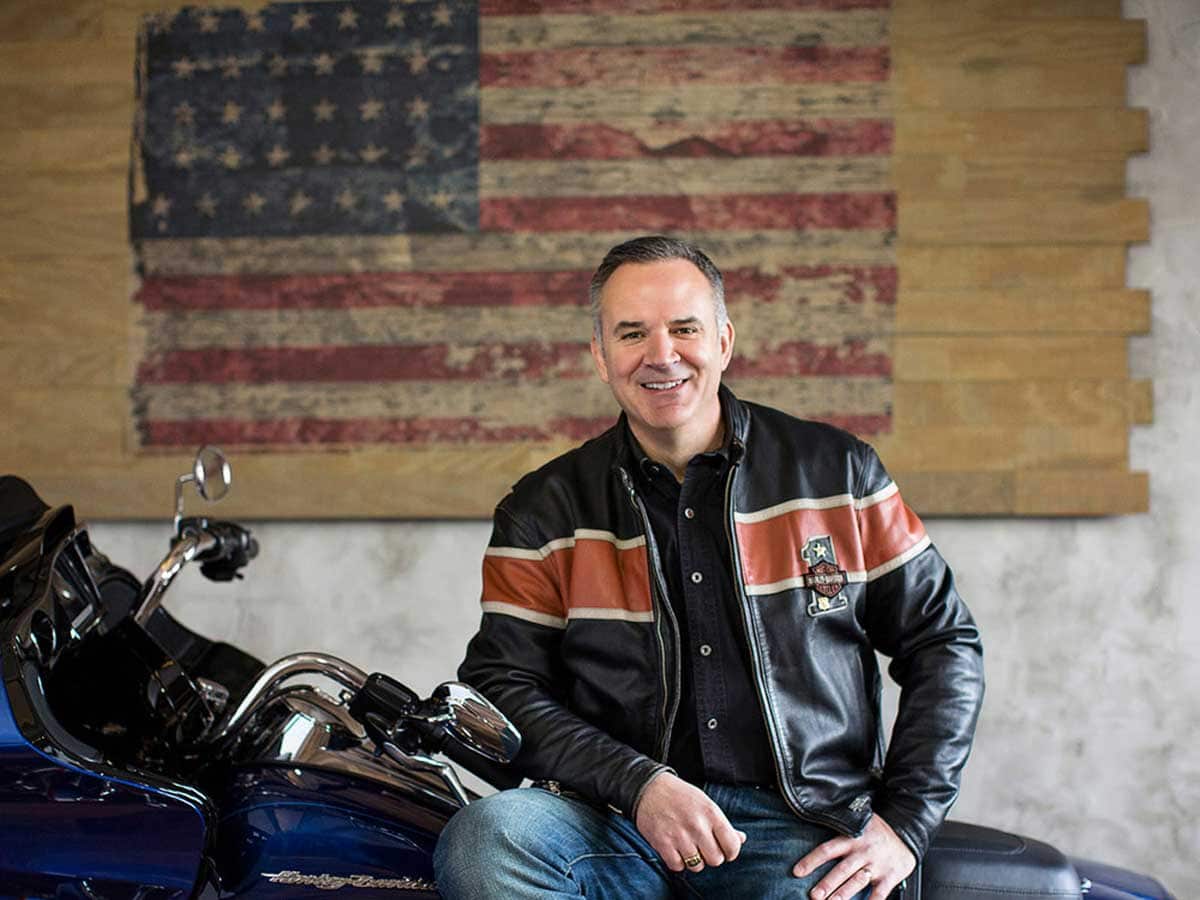 Auf dem Foto ist Harley-Davidson CEO Matthew Levatich zu sehen