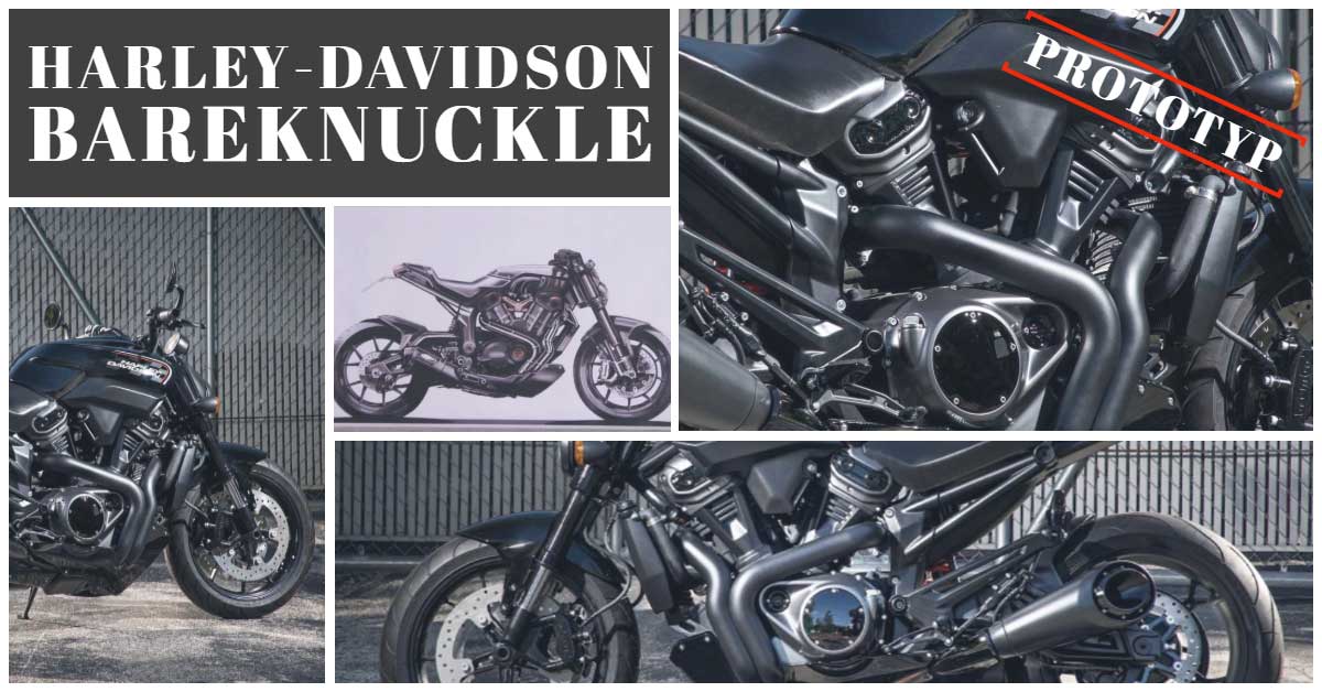 Zeigt eine Collage der Harley Davidson Bareknuckle 2020