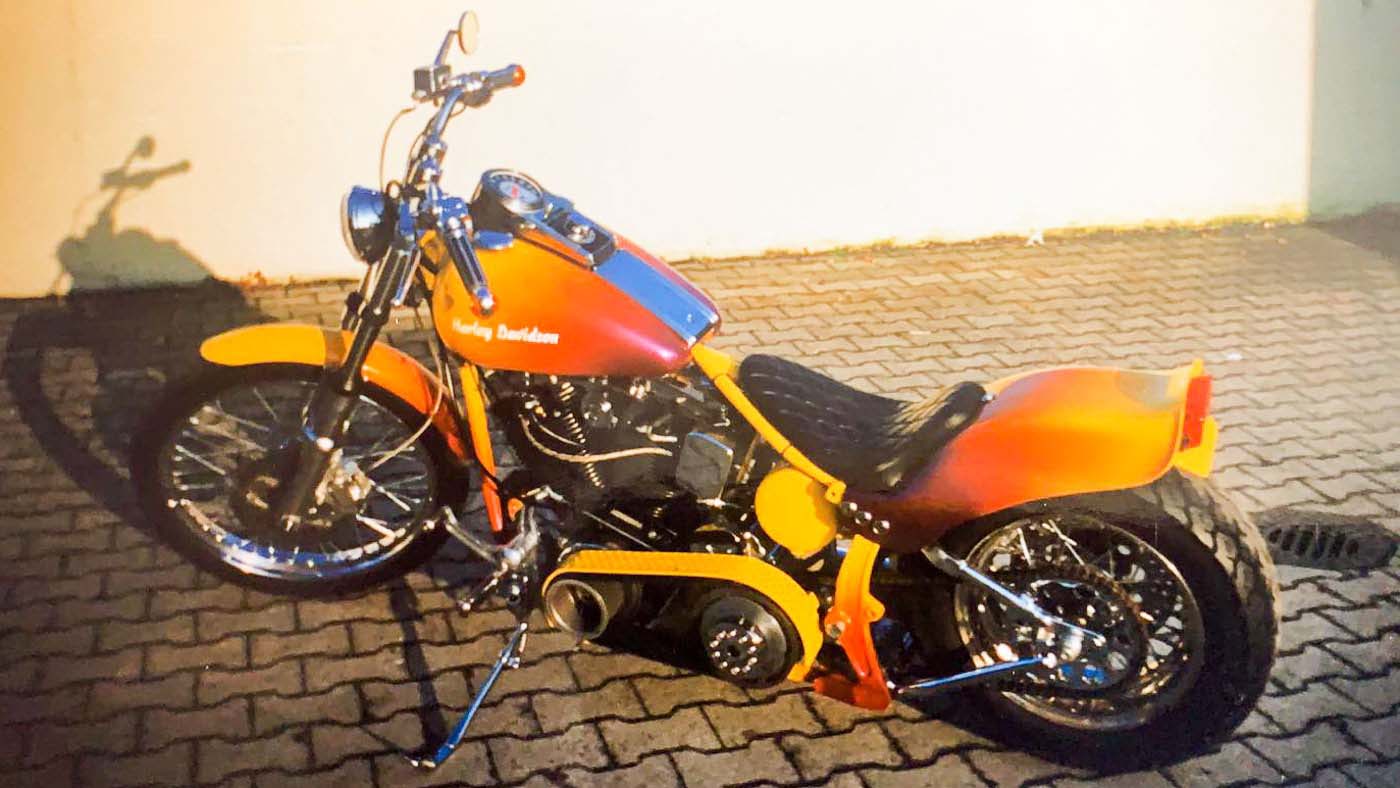 Rick´s Custombike vor 25 Jahren, mut zur Farbe.