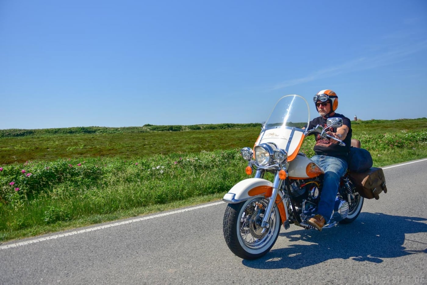 Ein altes Harley-Davidson Schmuckstück auf der Insel Sylt