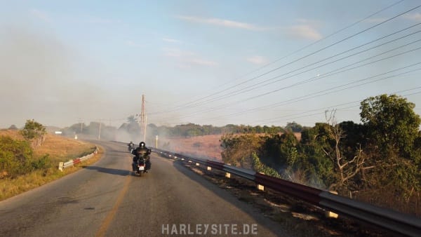 Kubanische Felder die am Brennen sind