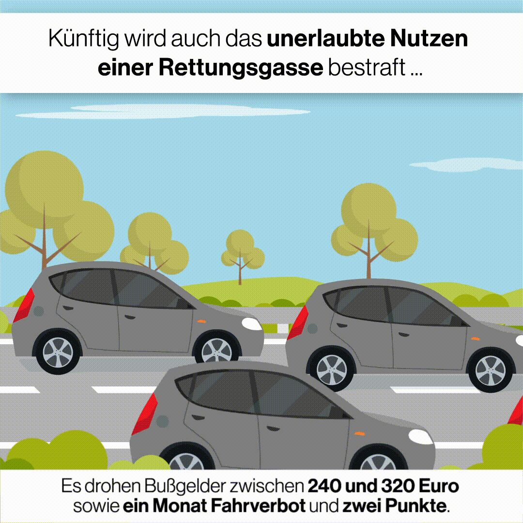 Unerlaubte Nutzung der Rettungsgasse
