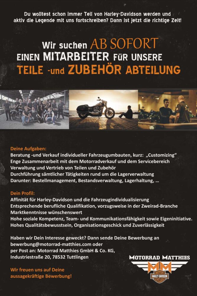 JOBS - Harley-Davidson Tuttlingen Harley-Davidson Tuttlingen 2022