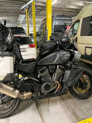 Die Pan America auf der Fjordline Fähre von Norwegen nach Hirtshals.