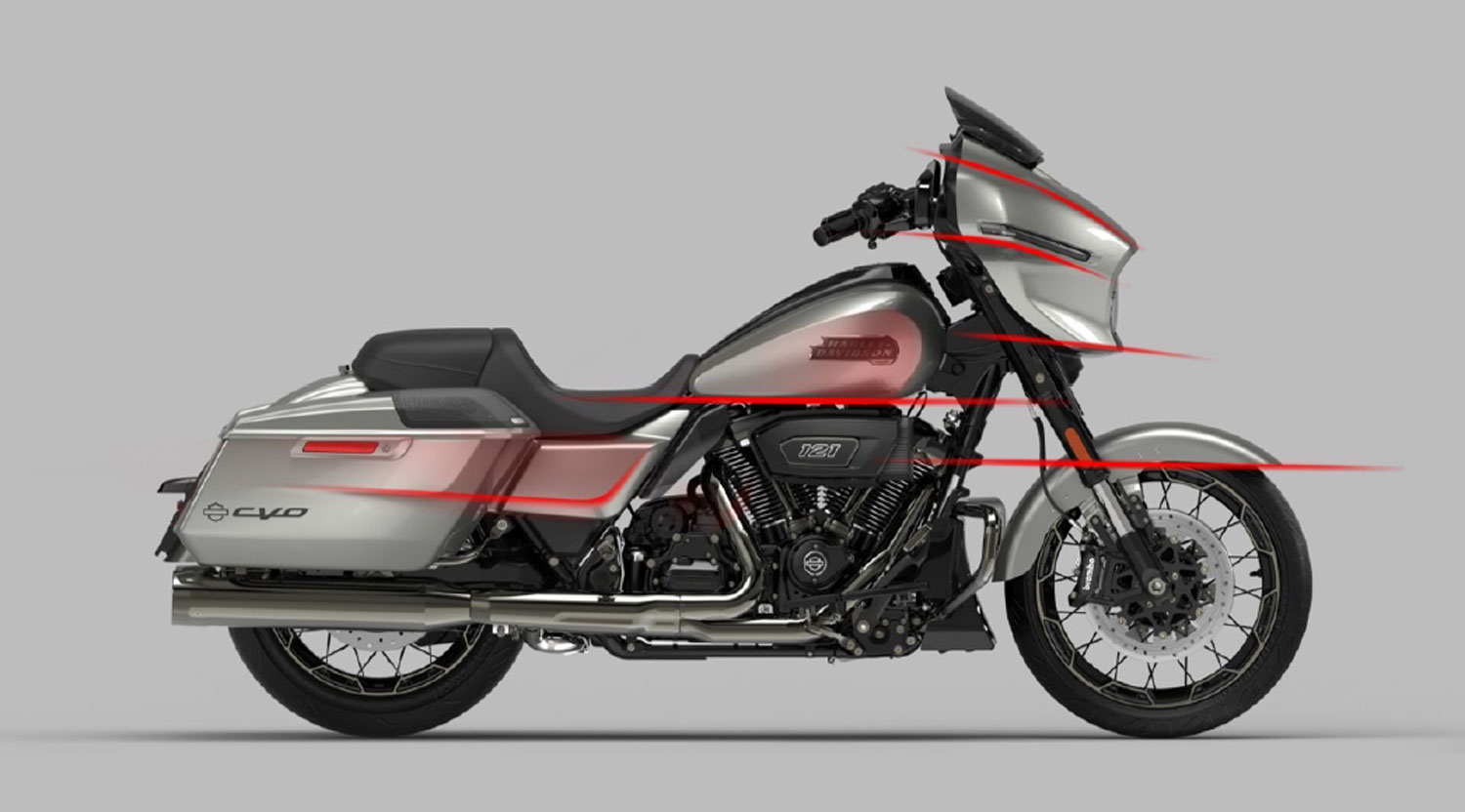 Designlinien der CVO Street Glide 2023