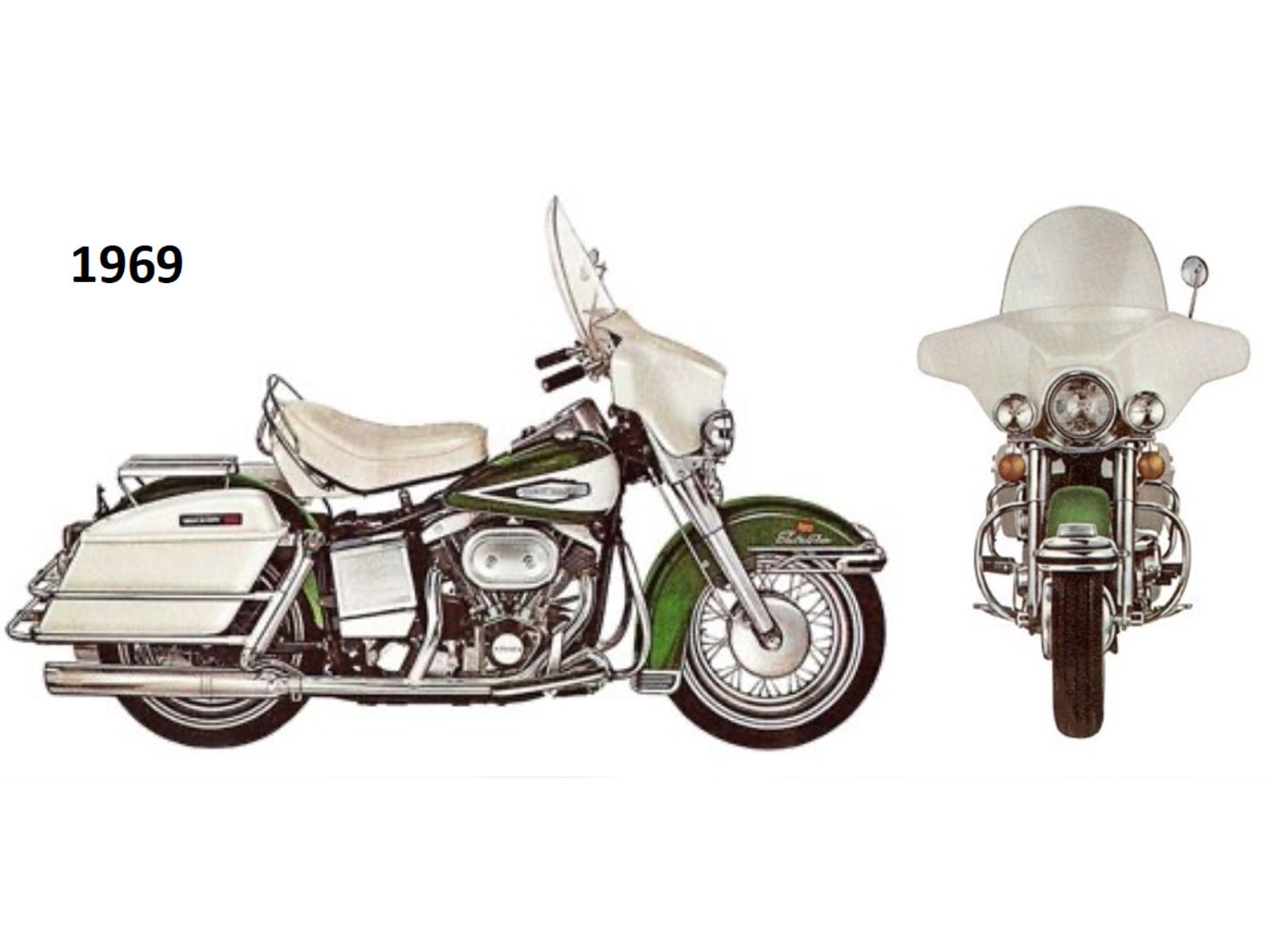 Electra Glide mit Batwing Verkleidung von 1969