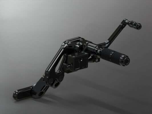 Motorrad+Fußrastenanlage+Harley+Softail+Modelle+MW 8+Wunderkind+Bremsseite