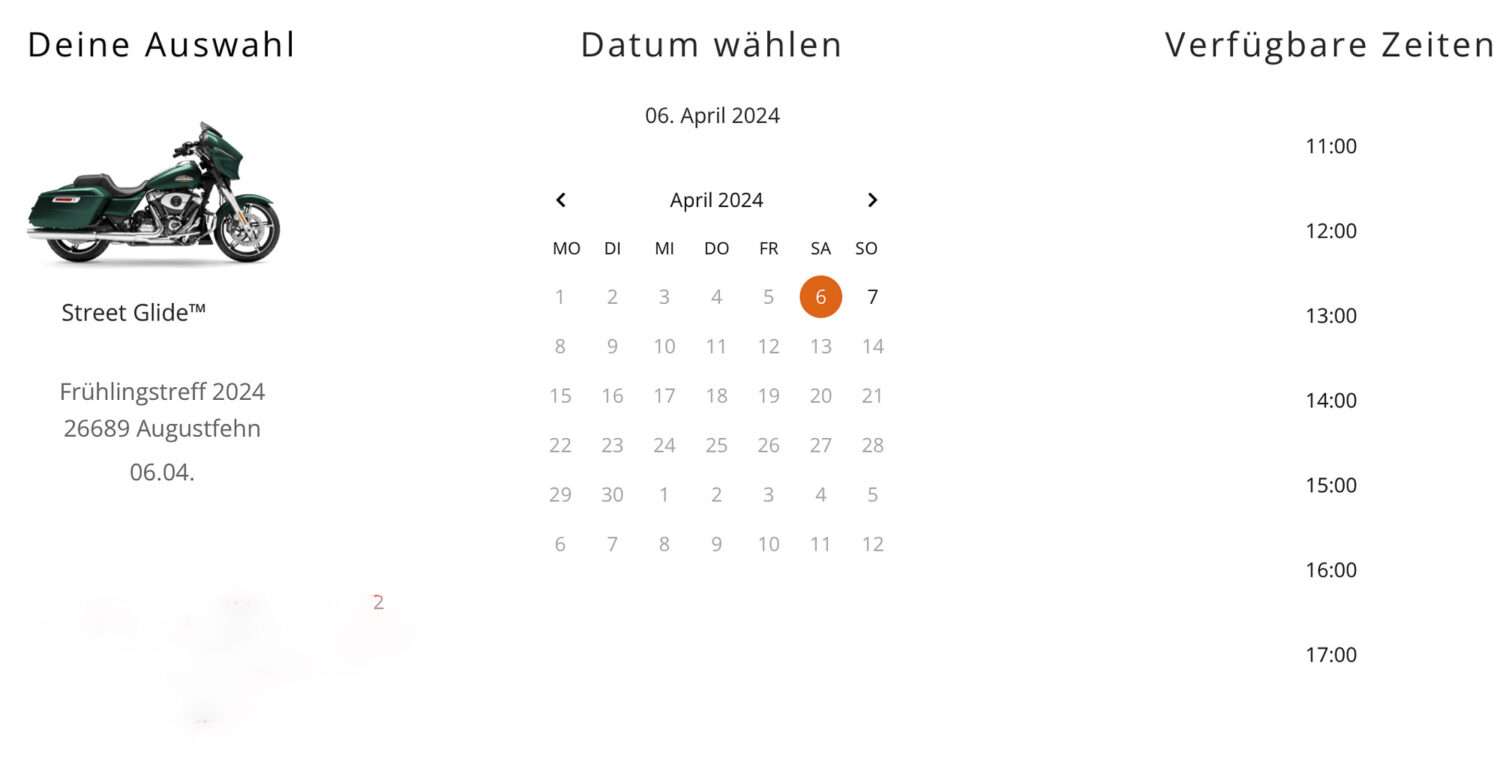 Harley-Davidson Probefahrt reservieren