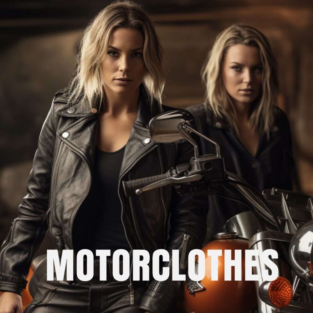 two women in leather jackets standing on a motorcycle - Harley-Davidson MotorClothes
