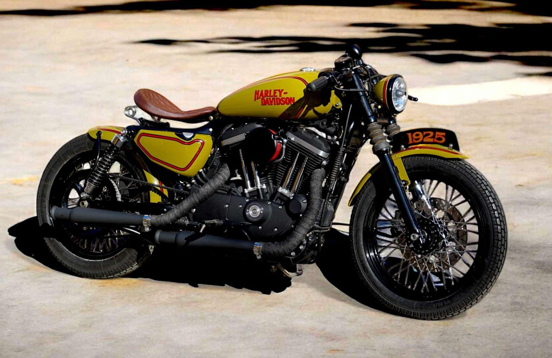 a motorcycle parked on the ground