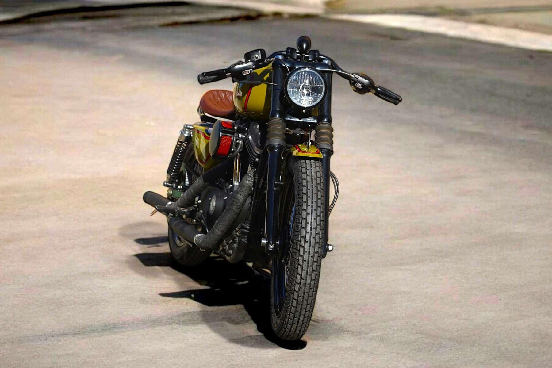 a motorcycle parked on the road