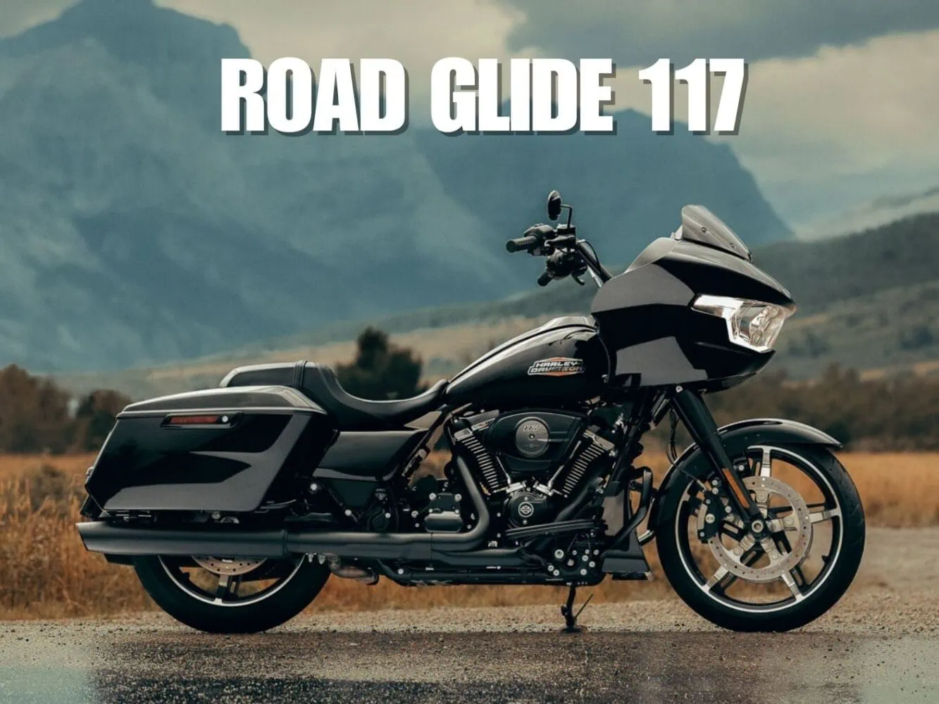 a black motorcycle on a road