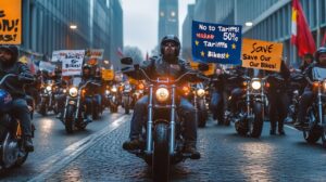 Jetzt die vorläufigen Harley-Davidson Zulassungszahlen 2024 im Überblick Bikers protest against punitive tariffs