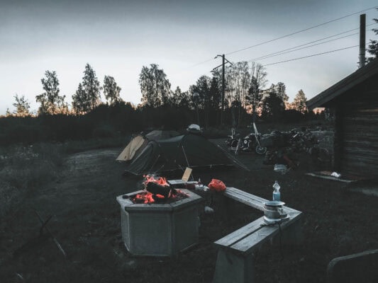 Lagerfeuer in Schweden,am See