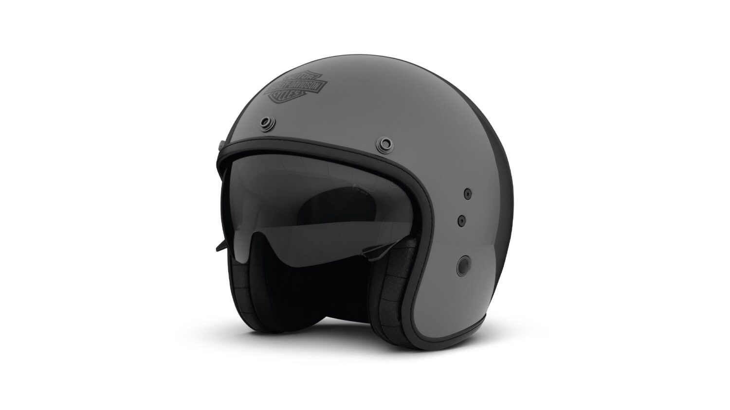 Harley-Davidson Jethelm Apex Sun Shield X14 siegt in deutschem Helmtest Harley-Davidson Achromatic Sun Shield X14 Jethelm in Grau mit integriertem Sonnenvisier